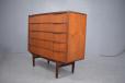 Vintage 5 drawer bow fronted chest of drawers in vintage teak for sale