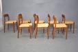 Teak set of 8 dining chairs design by Niels Moller for J L Mollers