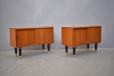 small vintage teak bedside cabinets with sliding doors