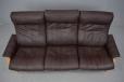 3 Seater sofa in original brown leather upholstery produced by Skippers Mobelfabrik