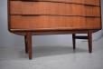 Vintage teak 5 drawer bow fronted chest of drawers  - view 8