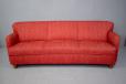 Danish 3 seater sofa with original red fabric upholsery for sale