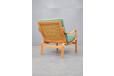 Vintage beech frame armchair with rattan woven back - view 7