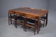 Kaj Winding dining table paired with Niels Moller Model 78 dining-chairs in rosewood