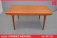 Vintage teak dining table with 2 pull out leaves | Johannes Andersen design - view 1