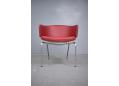 Red leather office chair made by Akho Mobelfabrik.