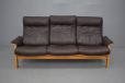 3 Seater brown leather sofa produced by Skippers Mobelfabrik