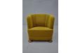 Antique Danish design club chair in original uncut moquette fabric