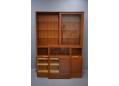 Hundevad & Co glass sliding door display cabinet with glass shelves.