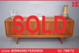 Large vintage teak sideboard with tambour doors by Bernhard Pedersen - view 1