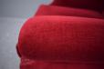 Vintage Danish design wingback armchair in red velour fabric with tassle details