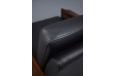 Vintage rosewood armchair with black leather upholstery - view 6