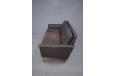 Vintage brown leather & rosewood 3 seat sofa by Svend Skipper  - view 4