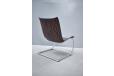 Vintage low lounger easy chair in makassar wood with chrome frame