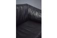 Minimalist danish design 3 setaer sofa in premium black leather for sale