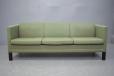 3 seater box frame sofa in green fabric upholstery