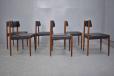 Rosewood and black leather dining chairs by Danish Mobelfabrik