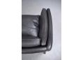 1975 design black leather 3 seat sofa model 75 by Gunnar Grandt