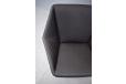 Vintage angular easy chair in premium black letaher