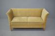 Vintage 2  seat box sofa in original gold velvet upholstery