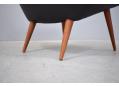 Rare easy chair with teak legs | New black leather - view 7