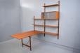 1947 vintage teak wall mounted dining table by Poul cadovius