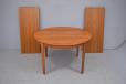 Vintage circular dining table in teak on triangular legs - view 3