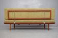 Minerva 3 seater daybed in teak and chrome produced by France and Son