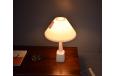 White ceramic and pleated shade table lamp made in Denmark.