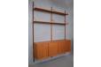 Modular wall mounted vintage teak shelving system for sale