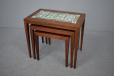 Nest of 3 tables in vintage rosewood designed by Severin Hansen and produced by Haslev