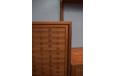 Vintage teak modular wall mounted shelving system with 3 x cabinets and 6 x shelves