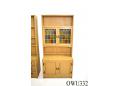 Oak wall unit with leaded glass doors