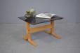 vintage beech and glass siesta side table