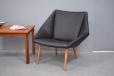 Vintage midcentury danish design hexagonal leather easy chair