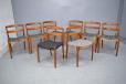Vintage teak set of 8 dining chairs designed 1952 by Ejner Larsen and Aksel Bender Madsen