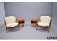 Vintage Danish teak armchairs | New alpaca wool