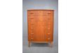 Bow fronted chest of drawers in vintage teak  - view 2