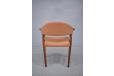 Vintage rosewood frame carver chairs with new tan leather upholstery designed by Kurt Olsen and produced by Slagelse Mobelfabrik, 1963