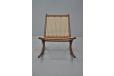 Midcentury teak frame rocking chair designed and produced in Denmark, 1960s
