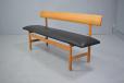 Fredericia production vintage oak bench designed by Borge Mgensen