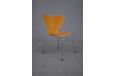 FRITZ HANSEN produced series 7 dining chair with beech ply seat and chrome legs designed 1955 by Arne Jacobsen