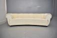 Rare Danish Modern Banana Sofa in Original Cream Wool Fabric