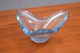 Per Lutken design 3 prong blue glass bowl