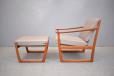 Midcentury teak armchair with footstool from France & Son - view 2