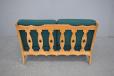 Small 2 seater sofa in solid oak with green cushions - view 7