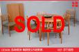 Vintage circular dining table in teak on triangular legs - view 1