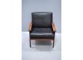 Vintage rosewood & black leather Capella armchair by Illum Wikkelsoe. SOLD