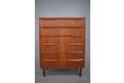 Vintage teak 6 drawer storage chest with lip handles  - view 2