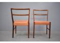Stylish set of rosewod & fabric upholstered johannes andersen dining chairs